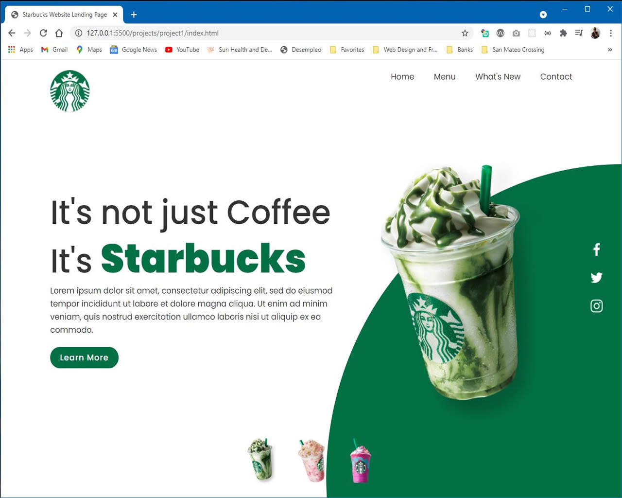 HTML/CSS/JavaScript Starbucks Template